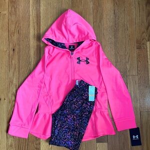 Girsl Under Armour Printed Full Zip Set, 6X